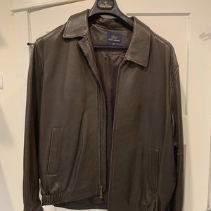 Brooks Brothers Leather Bomber Jacket